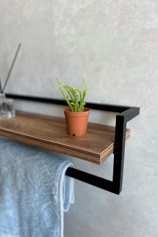 Havluluk Raflı Modern Havlu Askısı