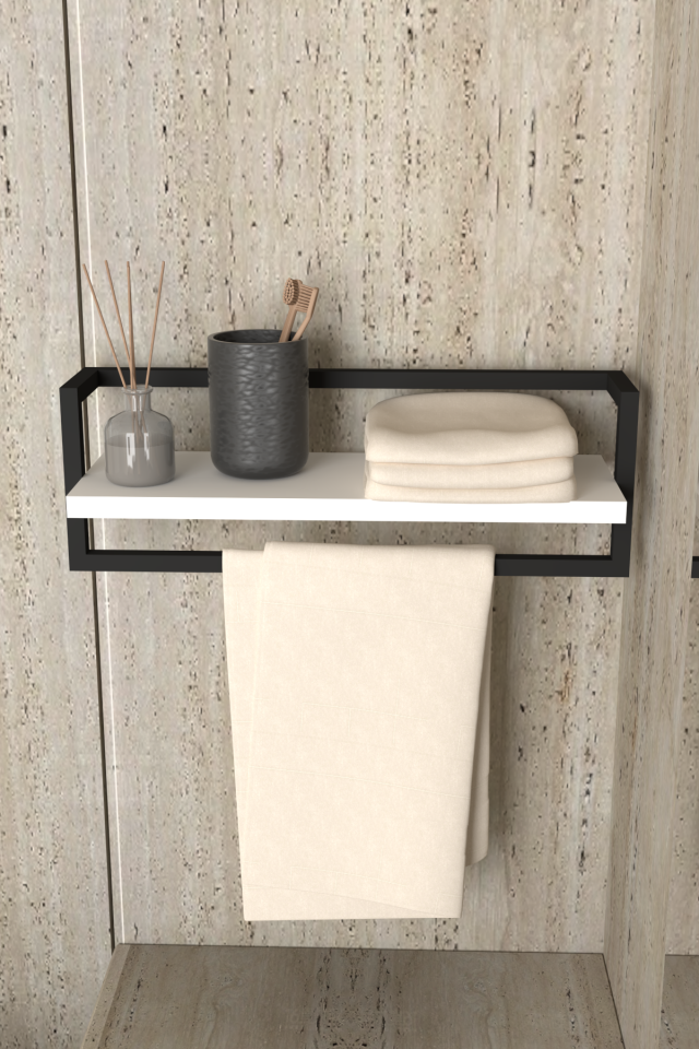 Havluluk Raflı Modern Havlu Askısı