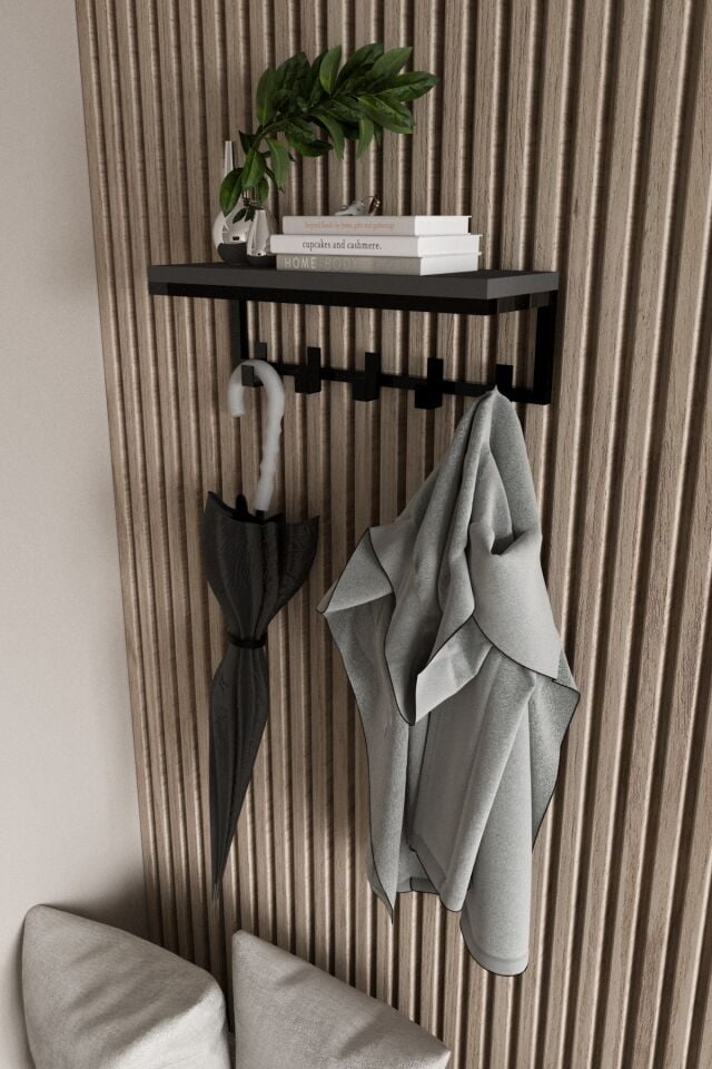 Modern Metal Portmanto Duvar Tipi Askılık 5 Kanca
