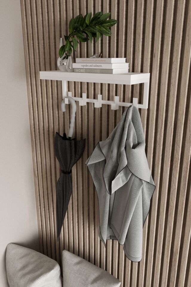 Modern Metal Portmanto Duvar Tipi Askılık 5 Kanca