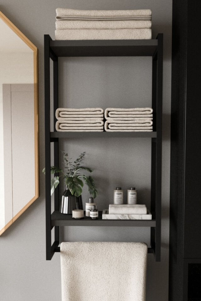 3 Katlı Metal Raf Havluluk Kitaplık Aksesuar Rafı