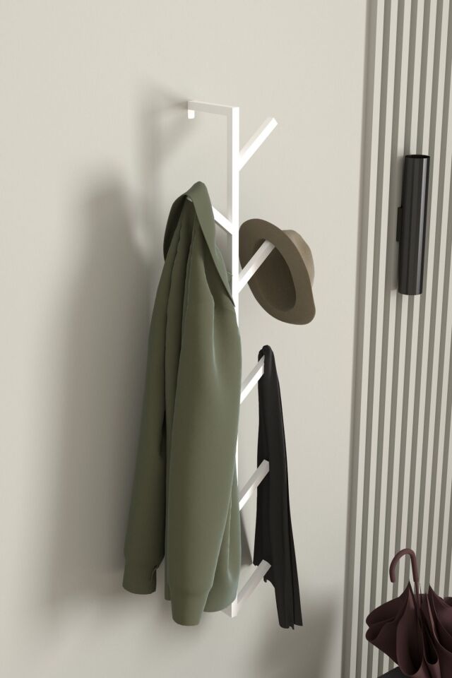 9 Kollu Antre Hol Metal Askılık - Çanta Şal Mont Havlu Bornoz Çok Amaçlı Fidan Askılığı