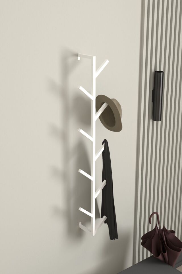 9 Kollu Antre Hol Metal Askılık - Çanta Şal Mont Havlu Bornoz Çok Amaçlı Fidan Askılığı