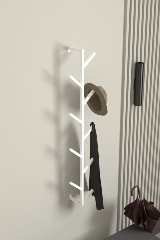 9 Kollu Antre Hol Metal Askılık - Çanta Şal Mont Havlu Bornoz Çok Amaçlı Fidan Askılığı