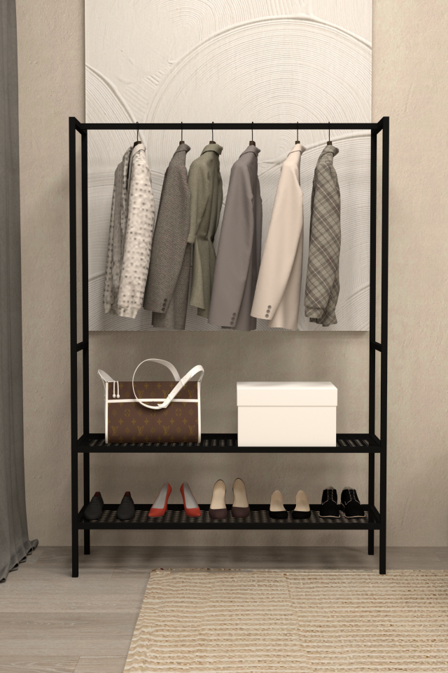Metal Gardırop Açık Elbise Askılığı