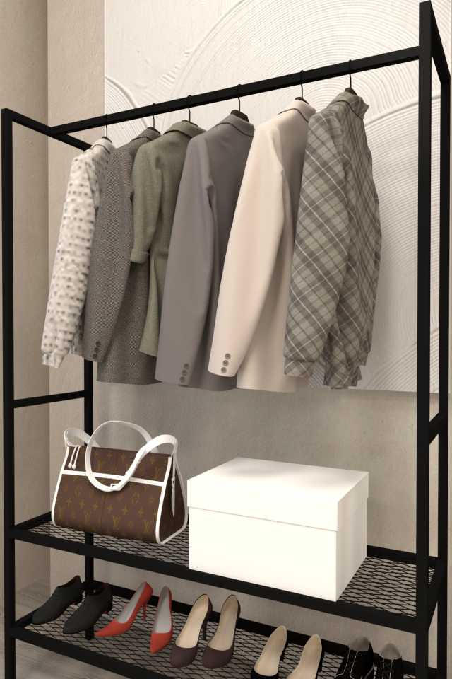 Metal Gardırop Açık Elbise Askılığı