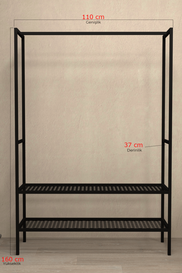 Metal Gardırop Açık Elbise Askılığı