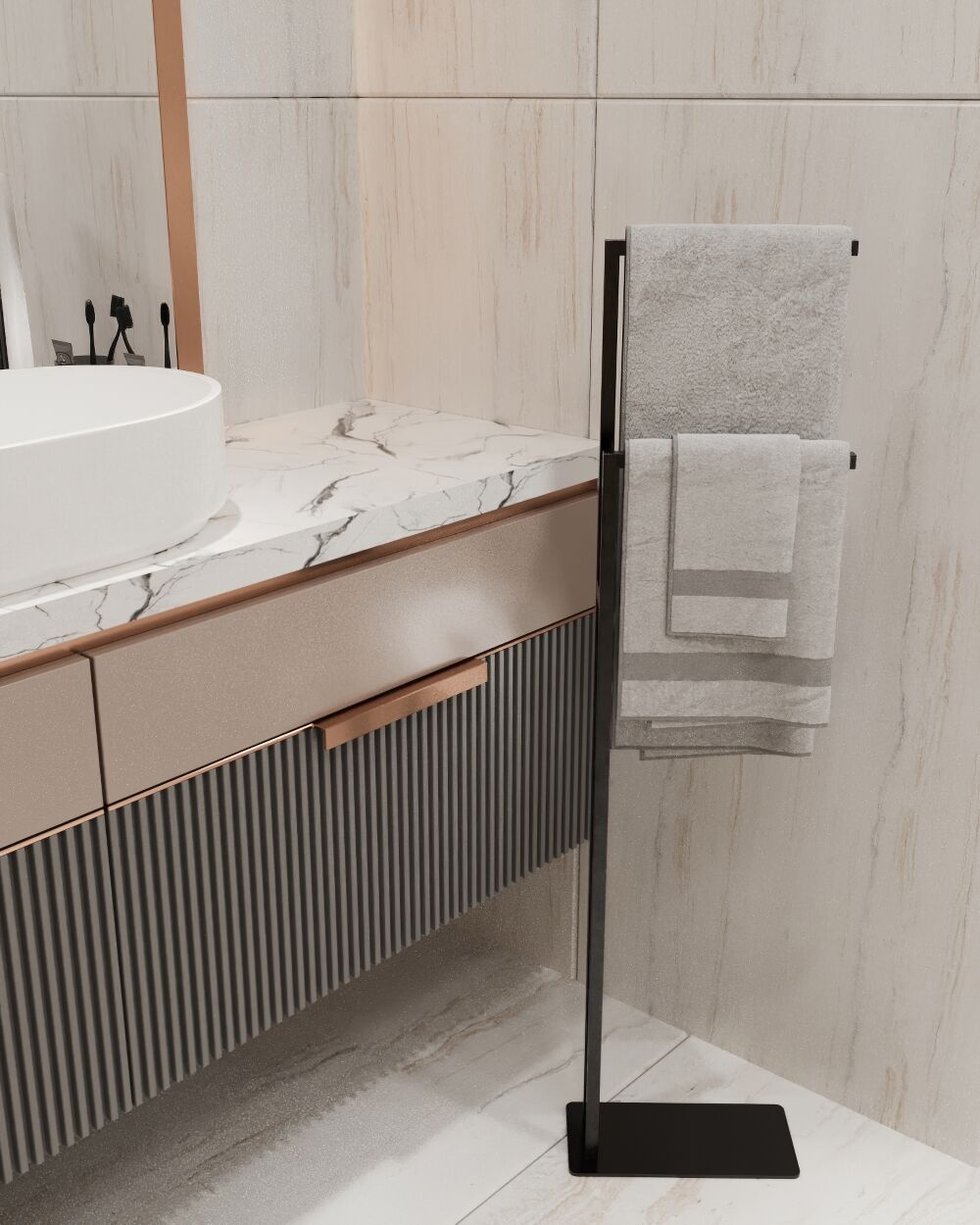 Metal Ayaklı Havluluk Kağıt Havlu Askısı