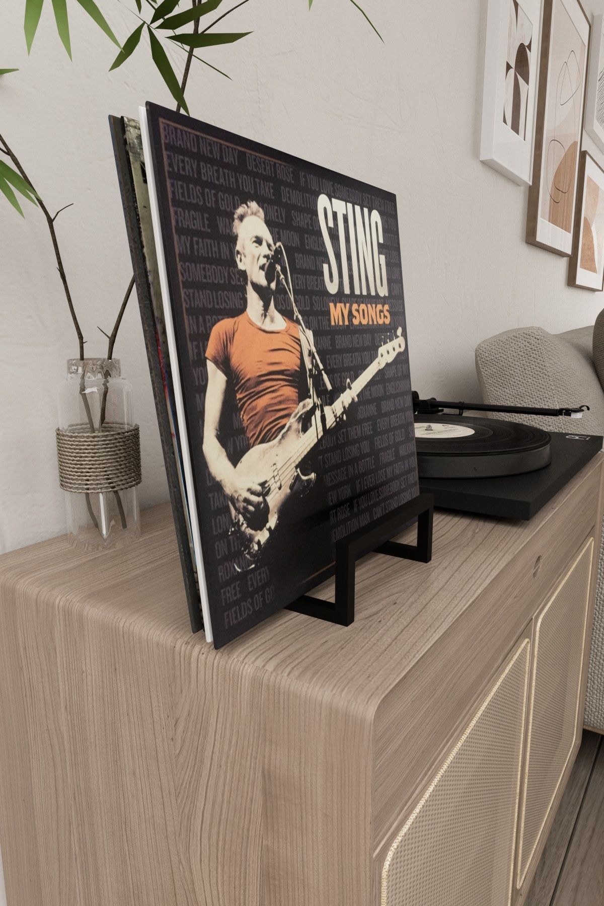 Metal Plak Tutucu LP Plak Standı