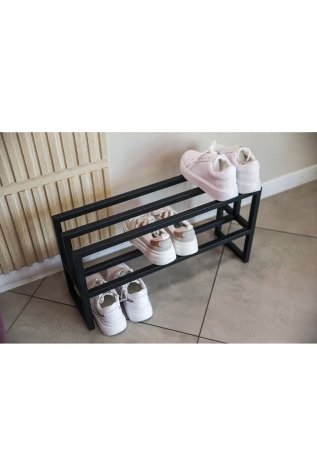 Endüstriyel Metal Ayakkabılık Şık Modern Koridor Ayakkabı Rafı Dayanıklı Metal Stand Dolap İçi Raf