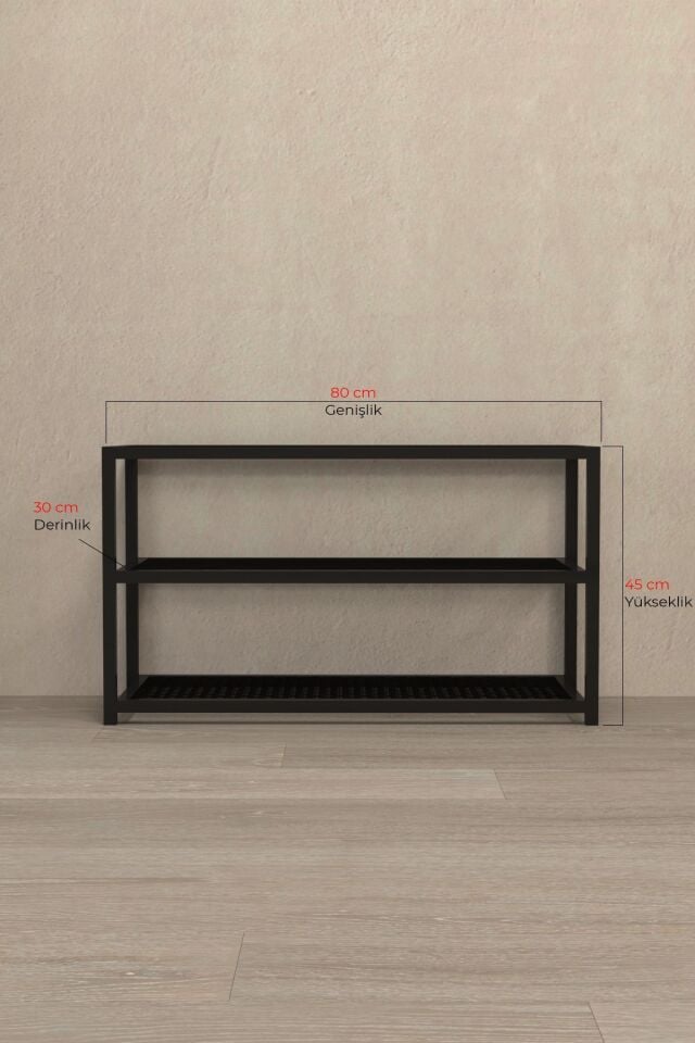 Ayakkabılık Geniş Metal Modern Tasarım 3 Katlı Ayakkabı Rafı Dolabı Açık Vestiyer