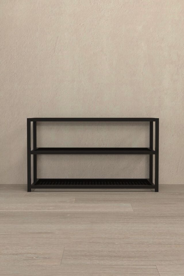 Ayakkabılık Geniş Metal Modern Tasarım 3 Katlı Ayakkabı Rafı Dolabı Açık Vestiyer