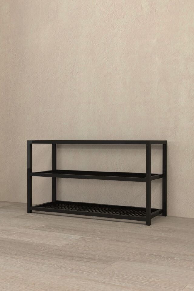 Ayakkabılık Geniş Metal Modern Tasarım 3 Katlı Ayakkabı Rafı Dolabı Açık Vestiyer