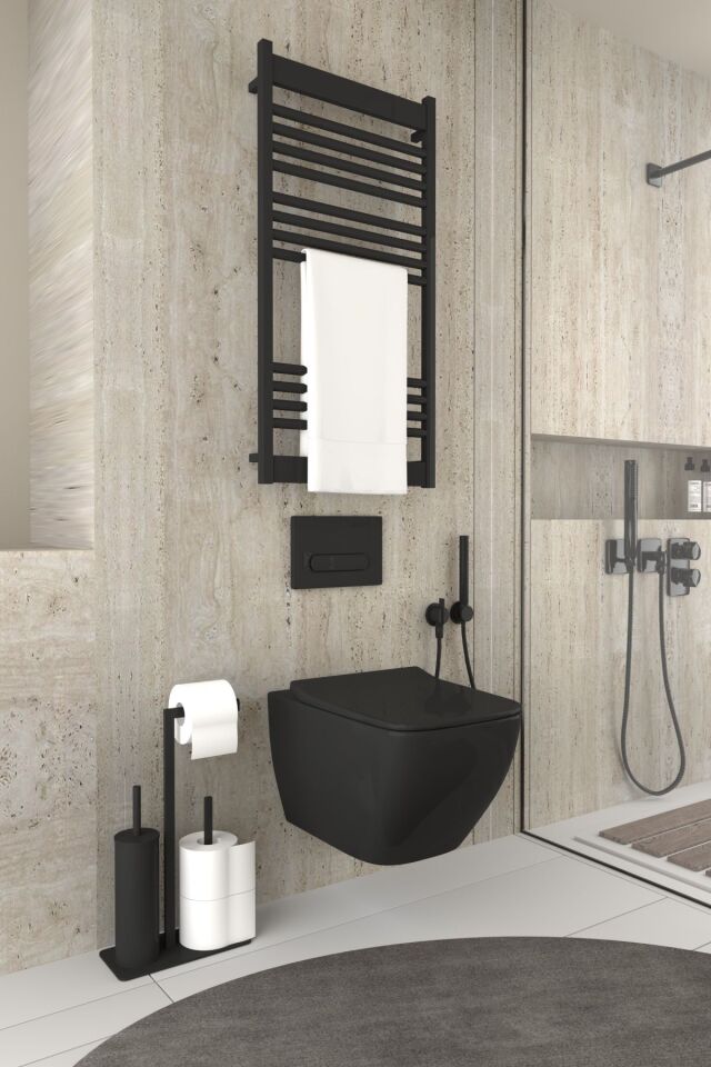 Tuvalet Kağıtlığı Yedekli Fırçalı Tasarım