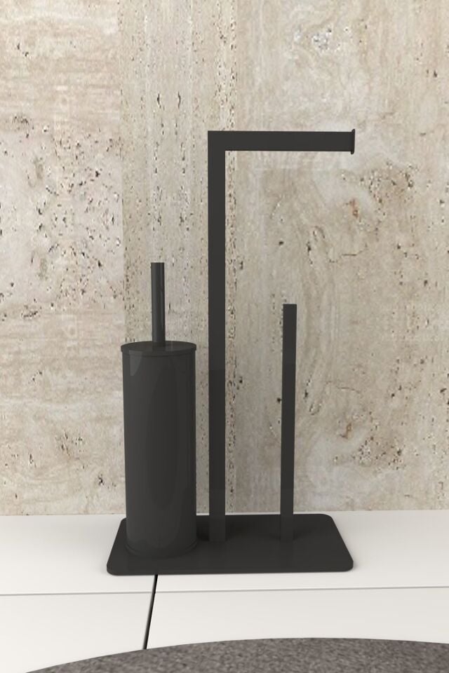 Tuvalet Kağıtlığı Yedekli Fırçalı Tasarım