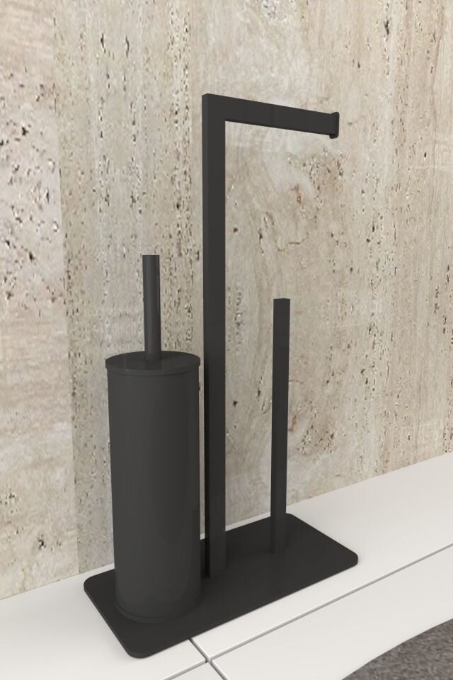 Tuvalet Kağıtlığı Yedekli Fırçalı Tasarım