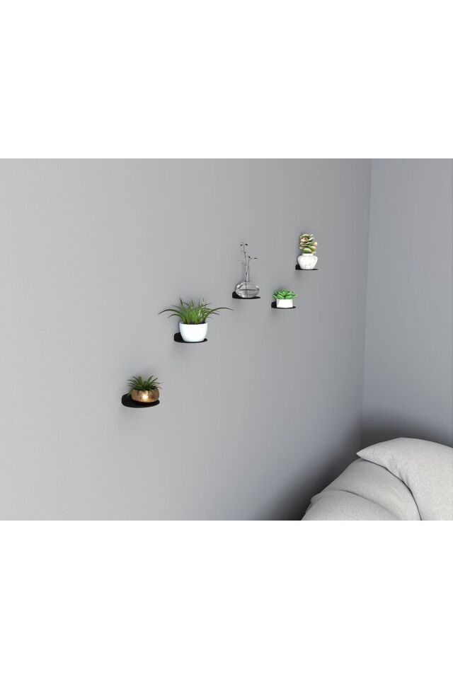 Minimalist Bitki Rafı Yüzer Raf, Metal Teşhir Rafı Bitki Askısı İç Mekan Dekoratif Bitki Rafı 2 ADET