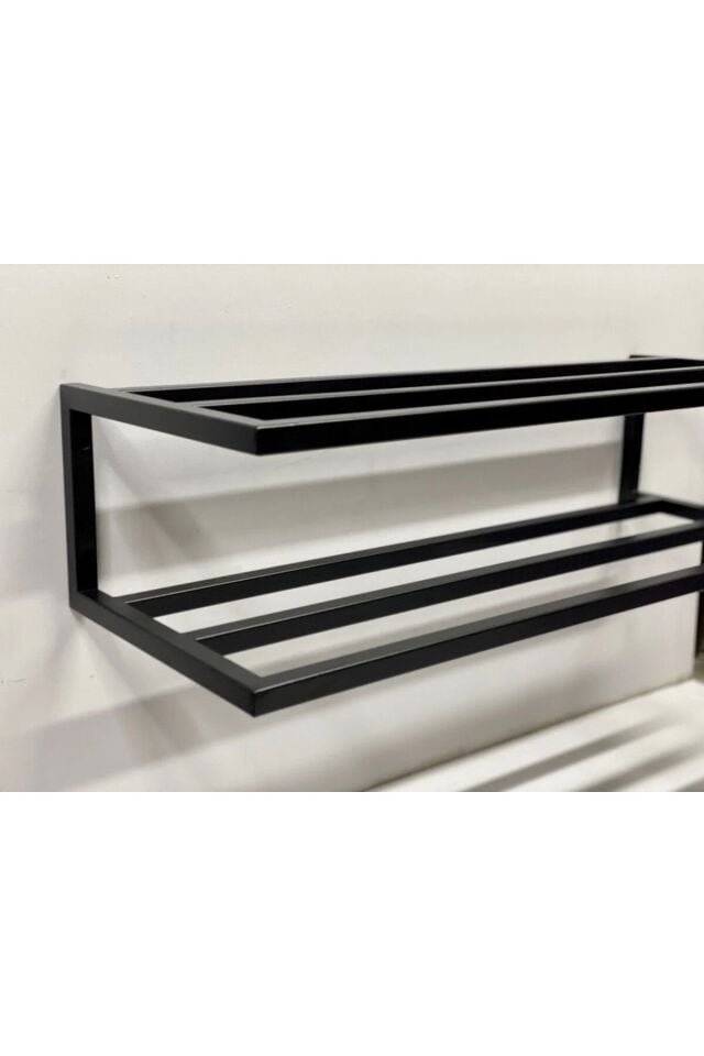 Duvara Monte 2 Katlı Metal Ayakkabılık – Modern ve Dayanıklı Ayakkabı Rafı (90x25x20 cm)