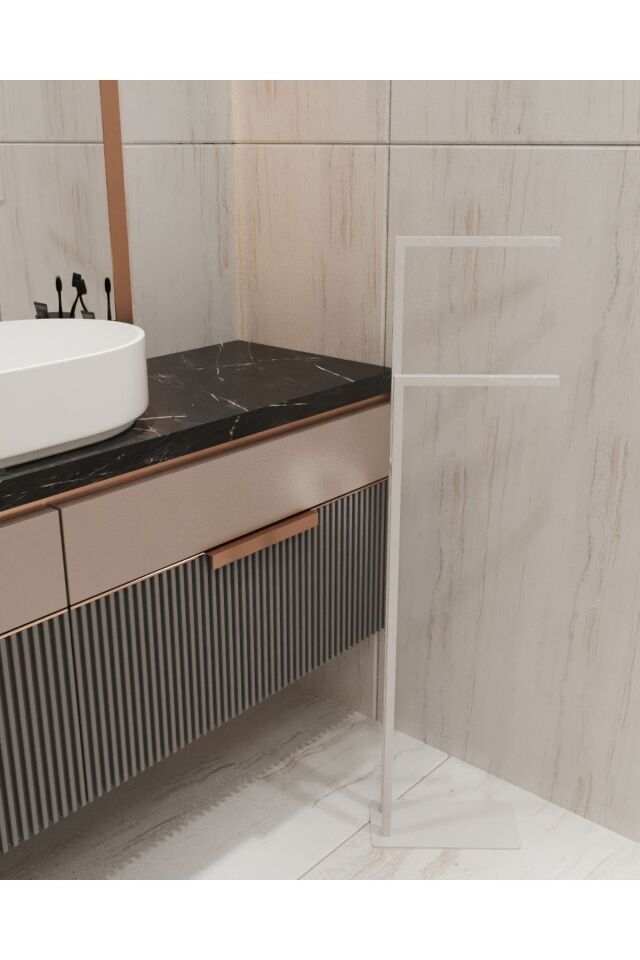 Metal Ayaklı Havluluk Kağıt Havlu Askısı Beyaz