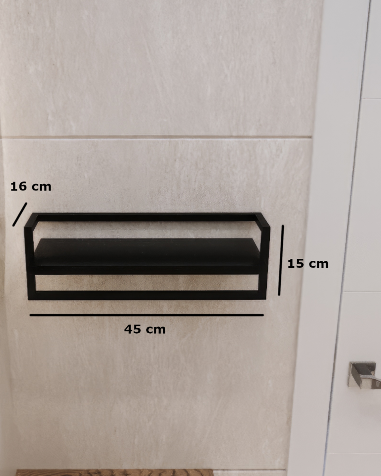 Havluluk Raflı Modern Havlu Askısı Siyah - Siyah