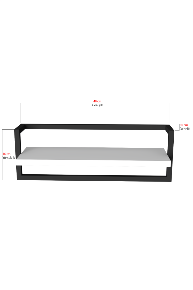 Havluluk Raflı Modern Havlu Askısı Siyah - Beyaz