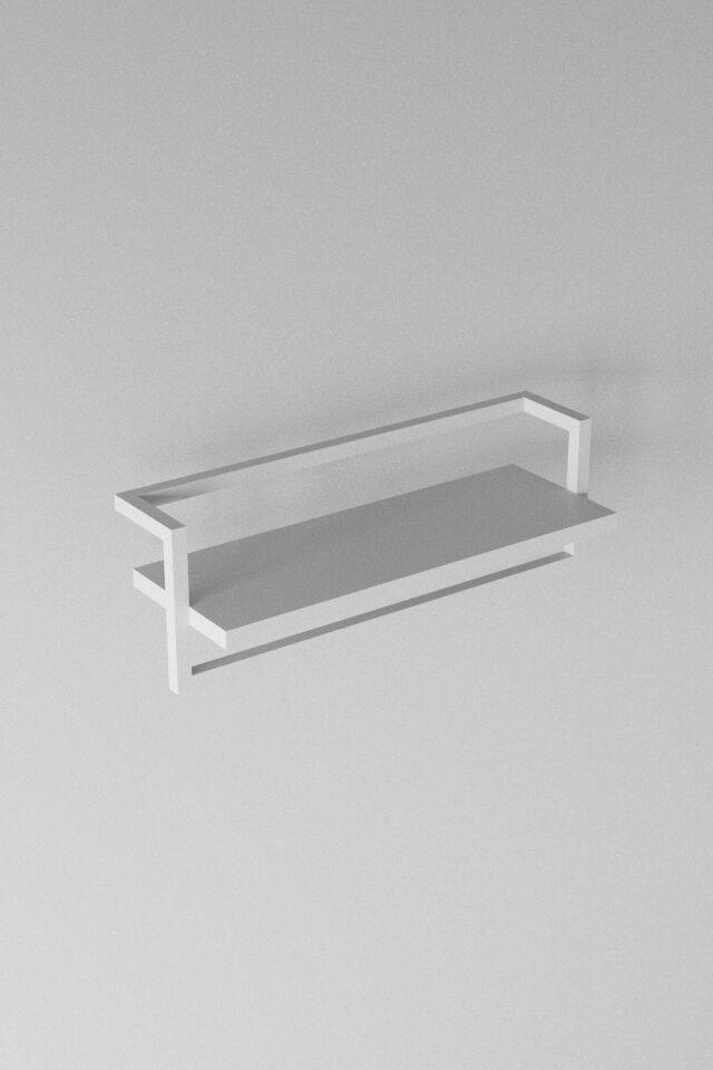 Havluluk Raflı Modern Havlu Askısı Beyaz - Beyaz