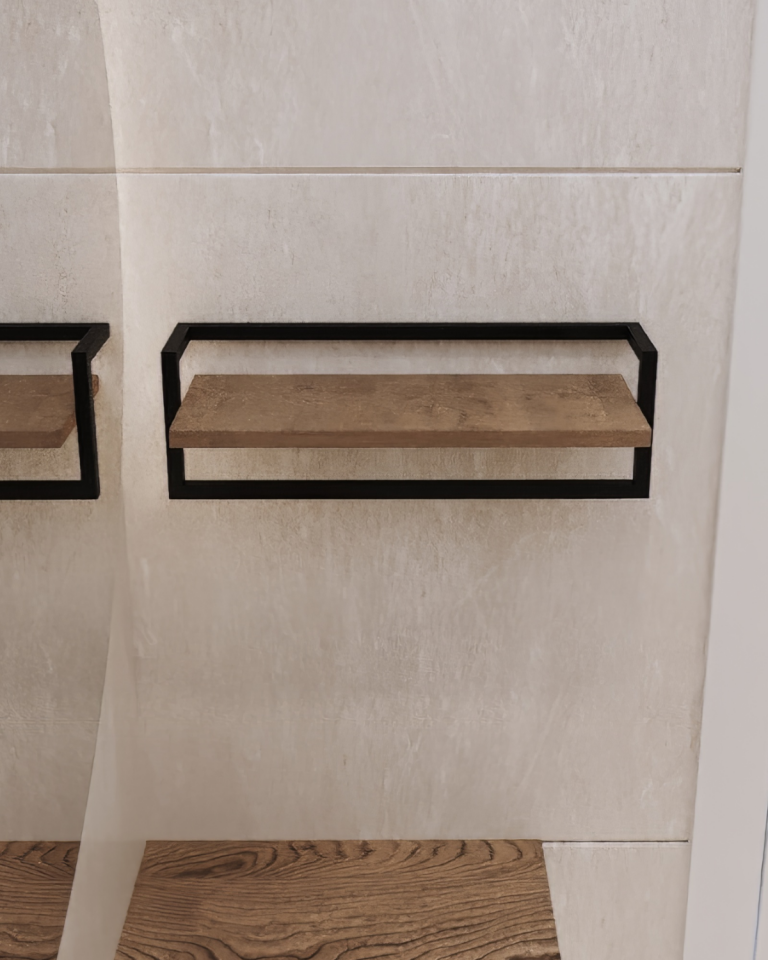 Havluluk Raflı Modern Havlu Askısı Siyah - Ud