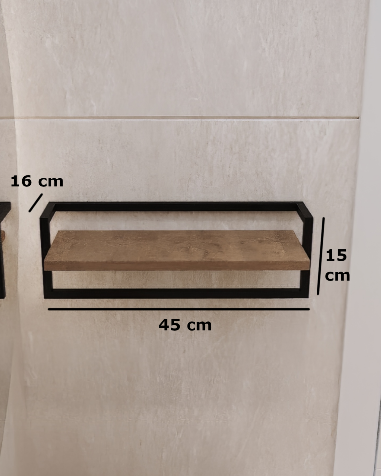 Havluluk Raflı Modern Havlu Askısı Siyah - Ud