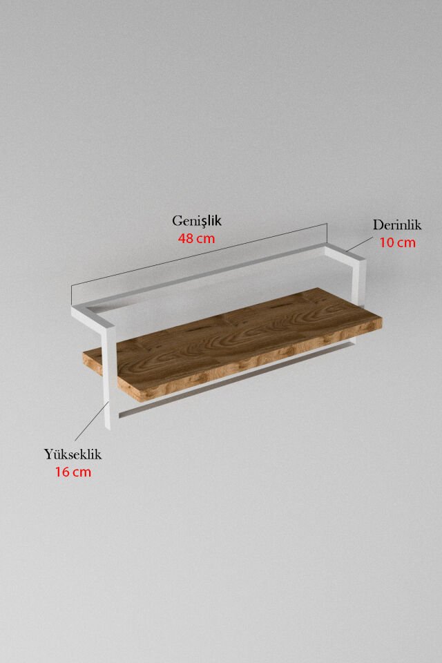 Havluluk Raflı Modern Havlu Askısı Beyaz - Ud