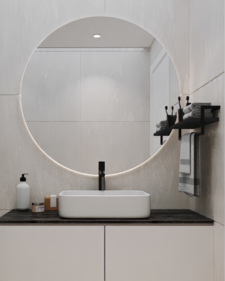 Havluluk Raflı Modern Havlu Askısı Siyah - Antrasit