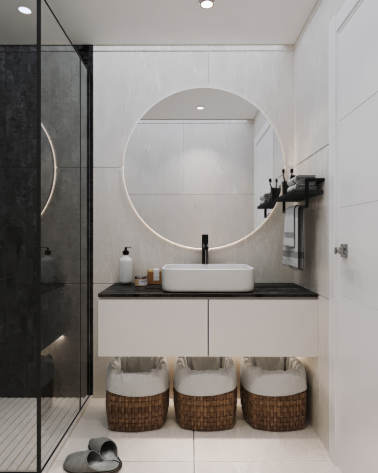 Havluluk Raflı Modern Havlu Askısı Siyah - Antrasit