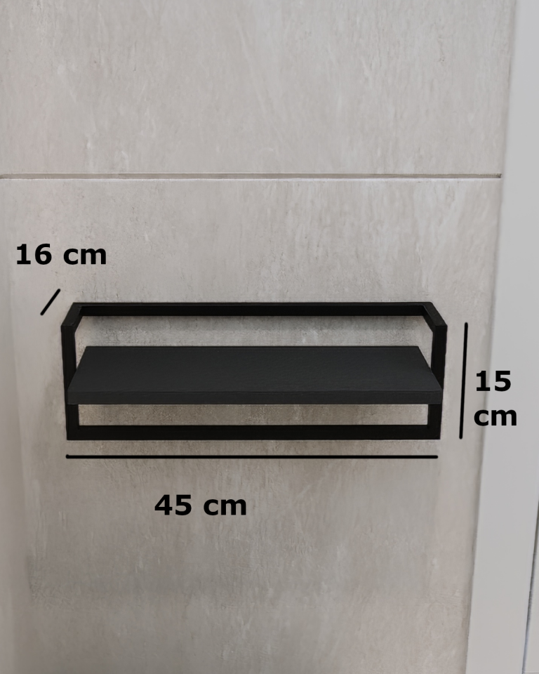 Havluluk Raflı Modern Havlu Askısı Siyah - Antrasit