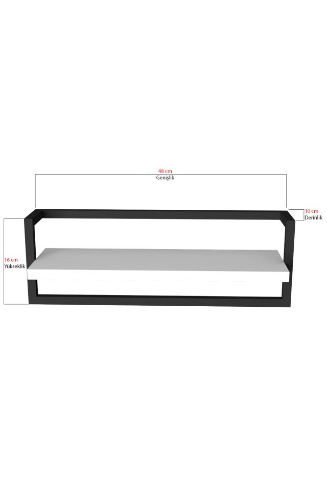 Havluluk Raflı Modern Havlu Askısı Siyah - Kemençe