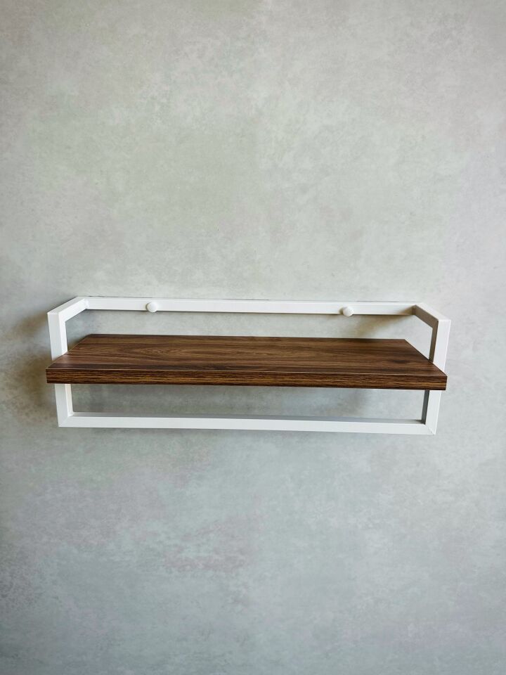 Havluluk Raflı Modern Havlu Askısı Beyaz - Kemençe