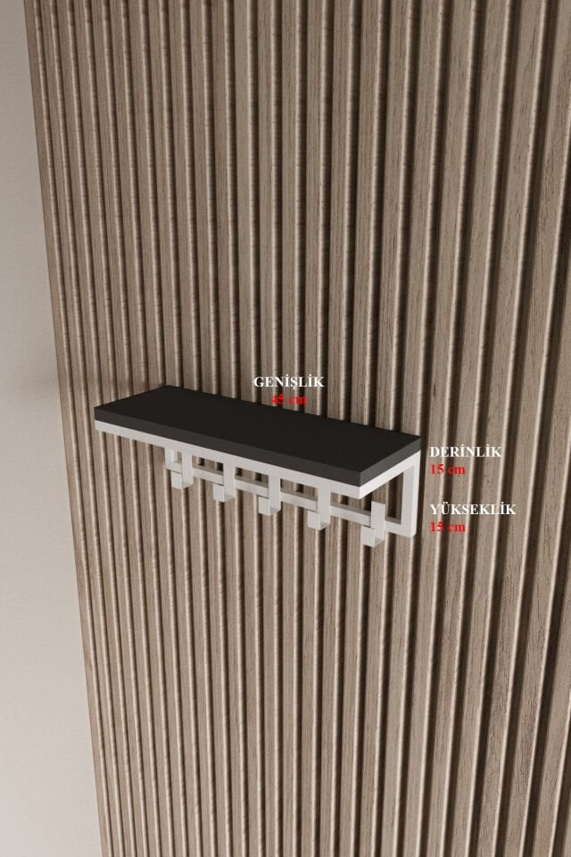 Modern Metal Portmanto Duvar Tipi Askılık 5 Kanca Beyaz - Antrasit