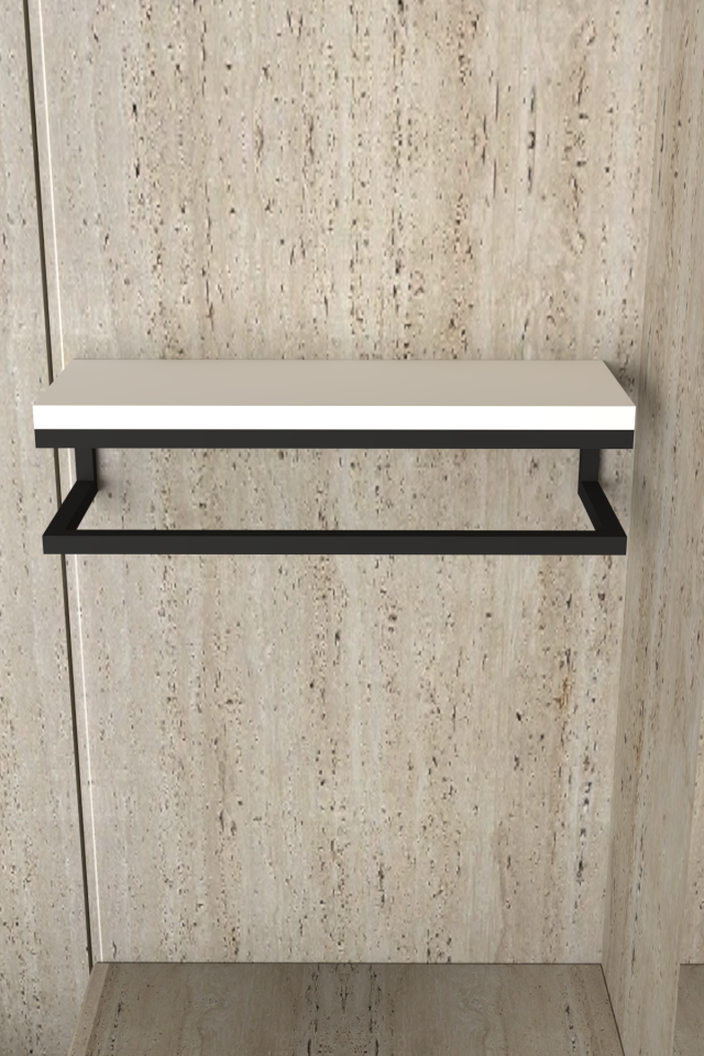 Havluluk Duvara Monte Metal Raf Siyah - Beyaz