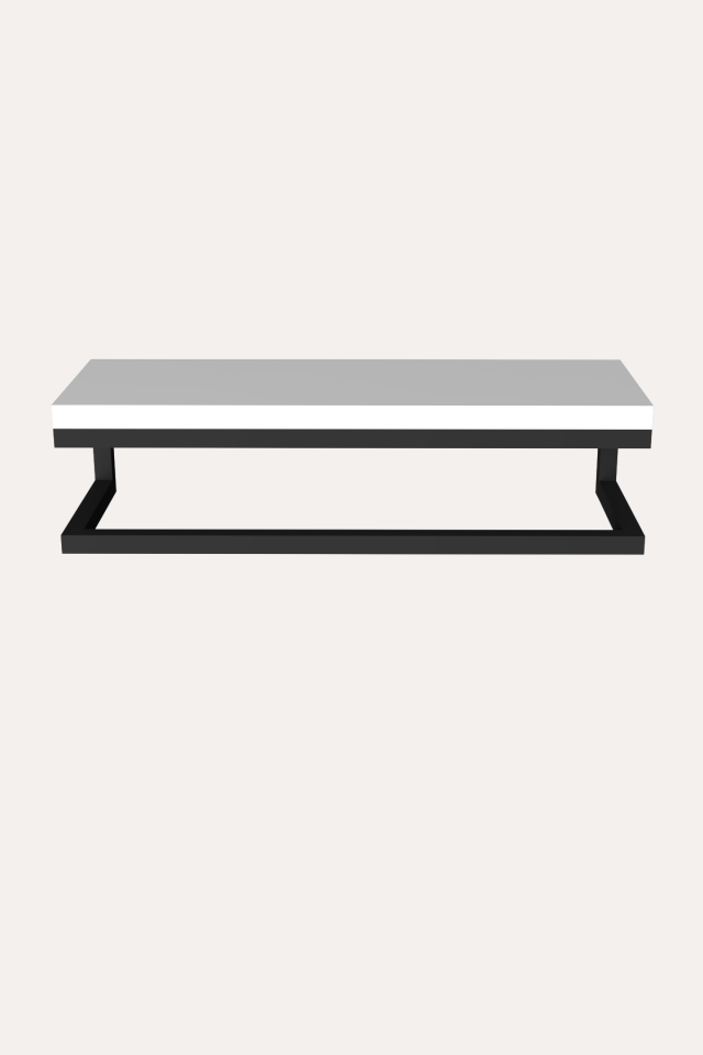 Havluluk Duvara Monte Metal Raf Siyah - Beyaz