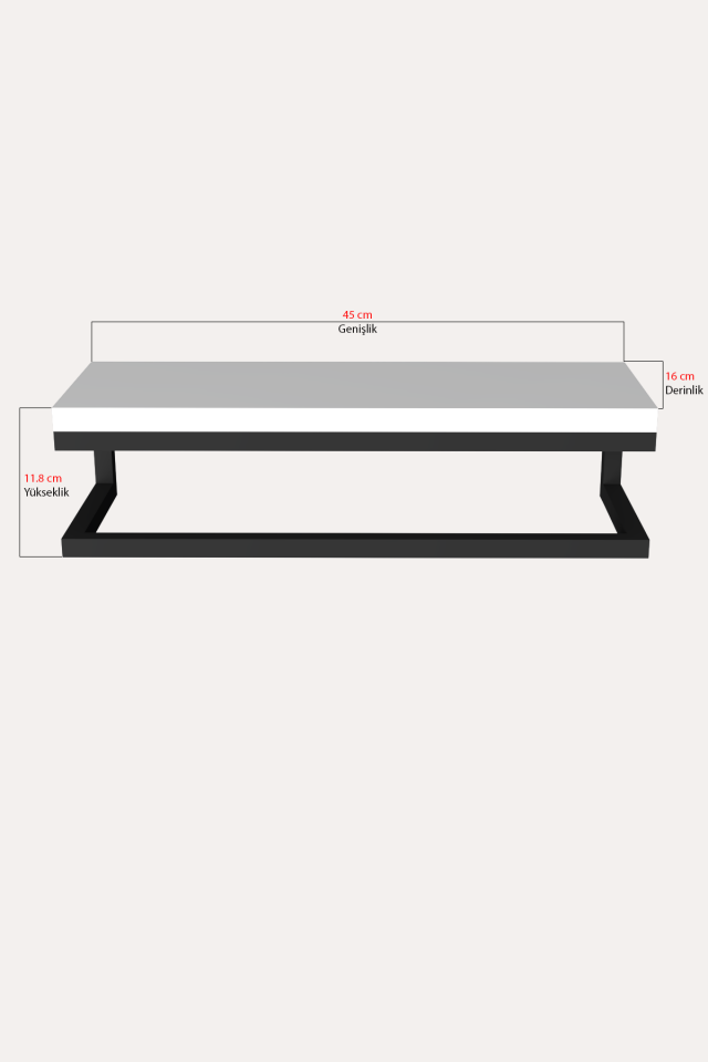 Havluluk Duvara Monte Metal Raf Siyah - Beyaz