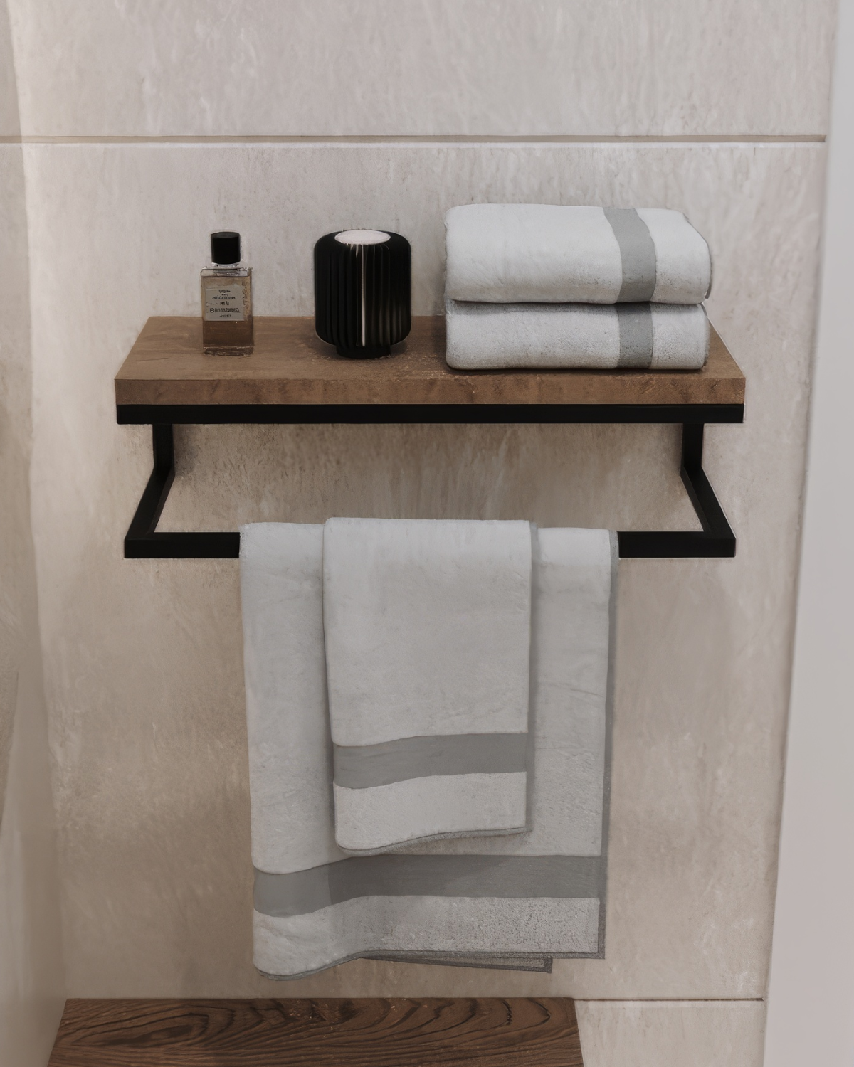 Havluluk Duvara Monte Metal Raf Siyah - Ud