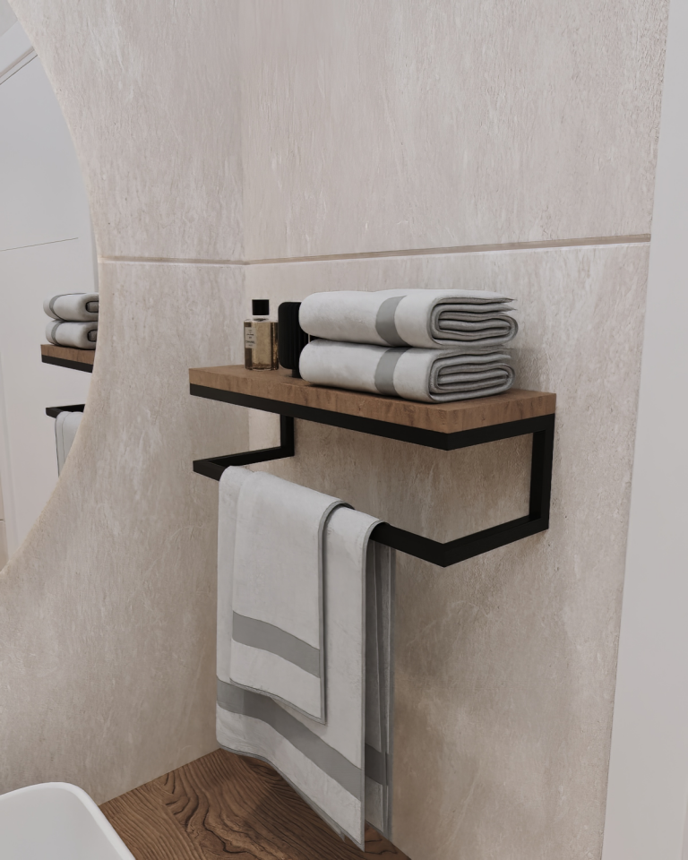 Havluluk Duvara Monte Metal Raf Siyah - Ud