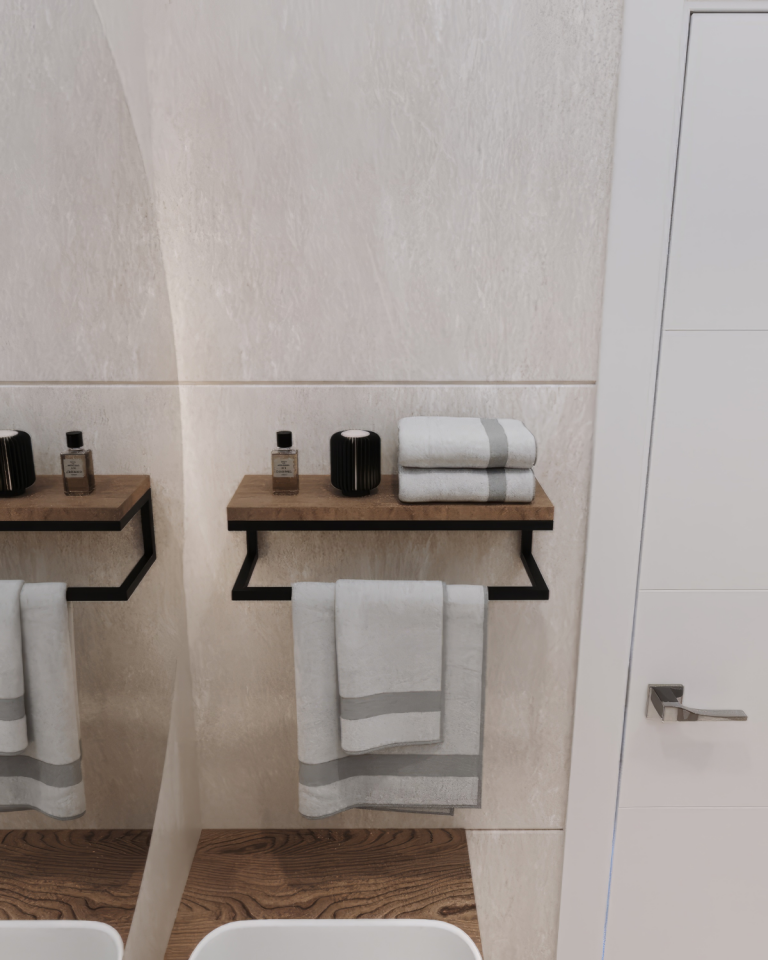 Havluluk Duvara Monte Metal Raf Siyah - Ud