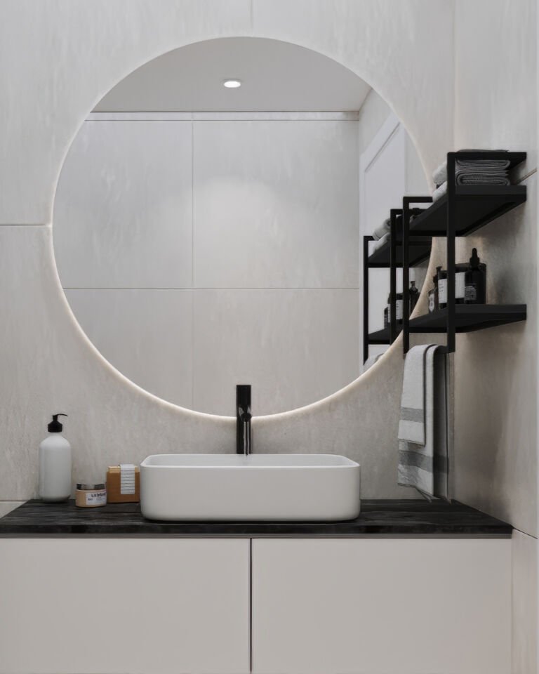 Havluluk Çift Katlı Raflı Modern Metal Çerçeveli Siyah - Antrasit