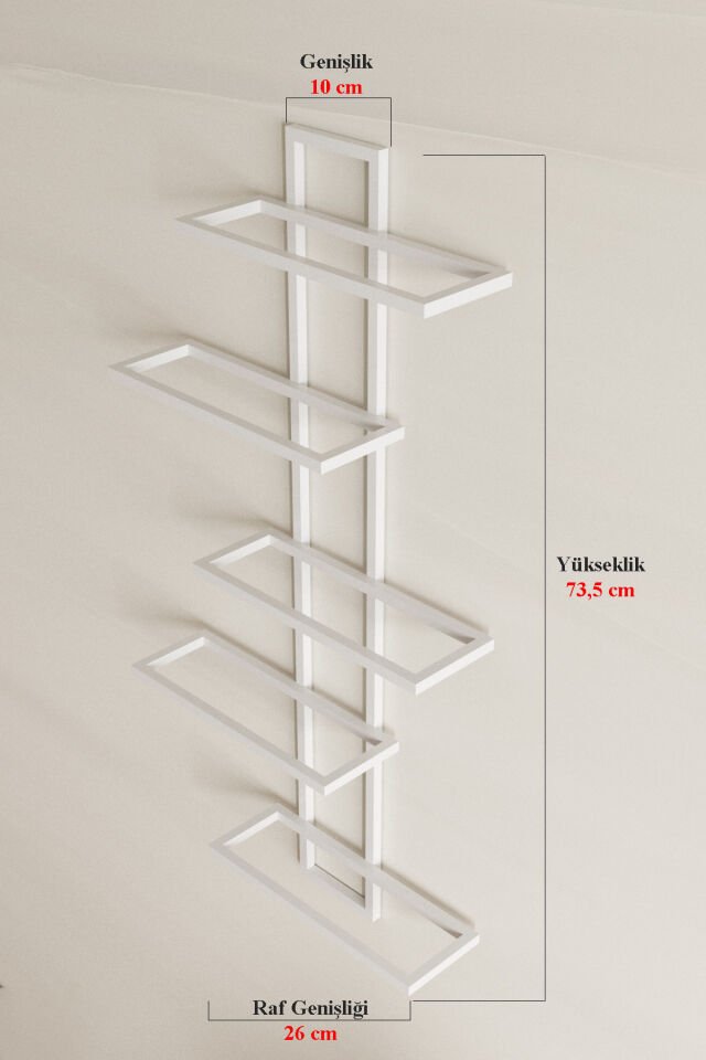 5 Şişelik Şaraplık Modern Duvar Tipi Metal Şarap Rafı – Şık ve Dayanıklı Tasarım Beyaz