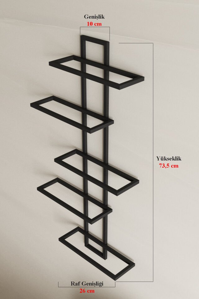 5 Şişelik Şaraplık Modern Duvar Tipi Metal Şarap Rafı – Şık ve Dayanıklı Tasarım Siyah