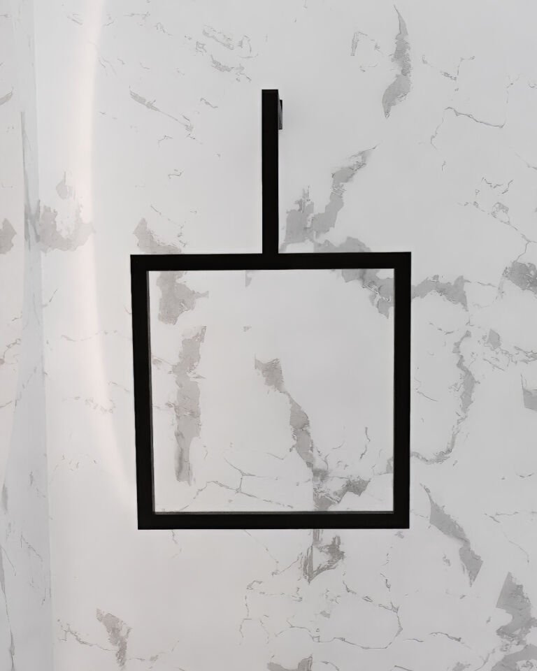 Modern Havlu Askısı Kare Duvar Tipi Havluluk Siyah