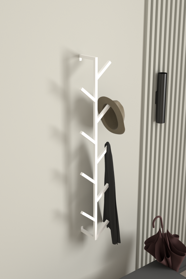 9 Kollu Antre Hol Metal Askılık - Çanta Şal Mont Havlu Bornoz Çok Amaçlı Fidan Askılığı Beyaz