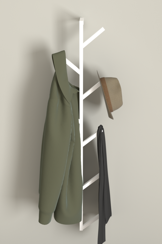 9 Kollu Antre Hol Metal Askılık - Çanta Şal Mont Havlu Bornoz Çok Amaçlı Fidan Askılığı Beyaz