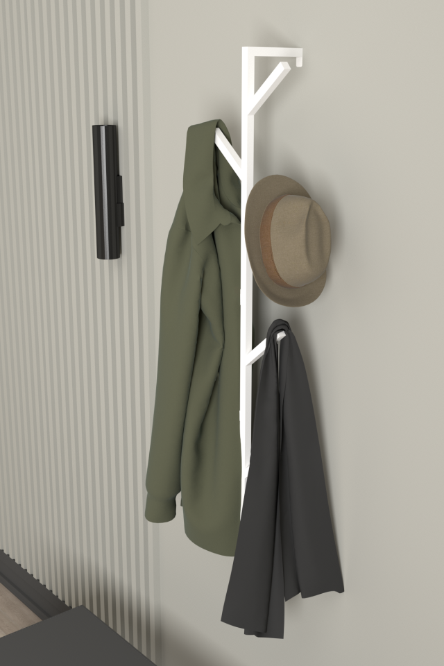 9 Kollu Antre Hol Metal Askılık - Çanta Şal Mont Havlu Bornoz Çok Amaçlı Fidan Askılığı Beyaz